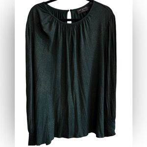 Lane Bryant Shimmering Dark Green plus size adorable modern Top shirt Sz 22/24